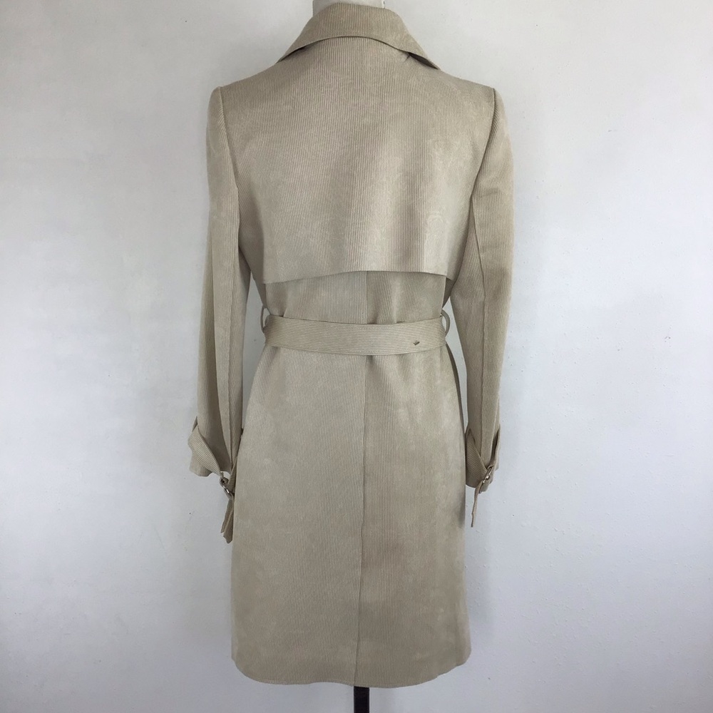 ASIAN MCKE. BE BLINDED WOMEN CREAM RIBBED COLLAR TIE BELT WRAP DRESS SZ XL - Picture 5 of 9